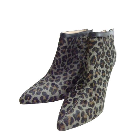 Adrienne Vittadini Nyla Gray Leopard Print High Heeled Boots Womens Size 8 M - Picture 1 of 7